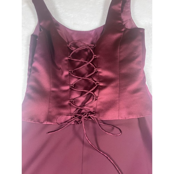 Michelangelo Dress Womens 6 Red‎ Beaded Satin Asymmetrical Hem Bridesmaid Corset - Picture 5 of 13